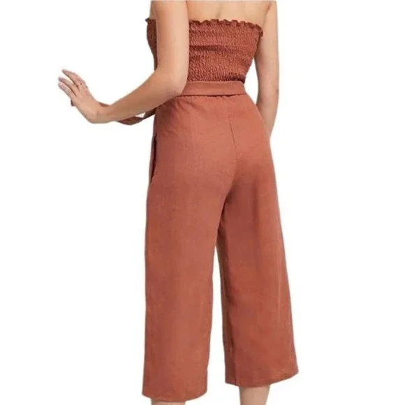 NWT Faithfull the Brand Anthropologie Lais Wide Leg Jumpsuit Linen Size 2 - Picture 2 of 11